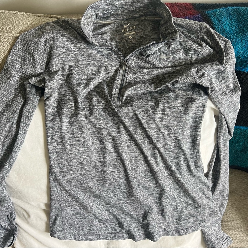 Nike Dri-FIT Heathered Black Quarter-Zip Pullover